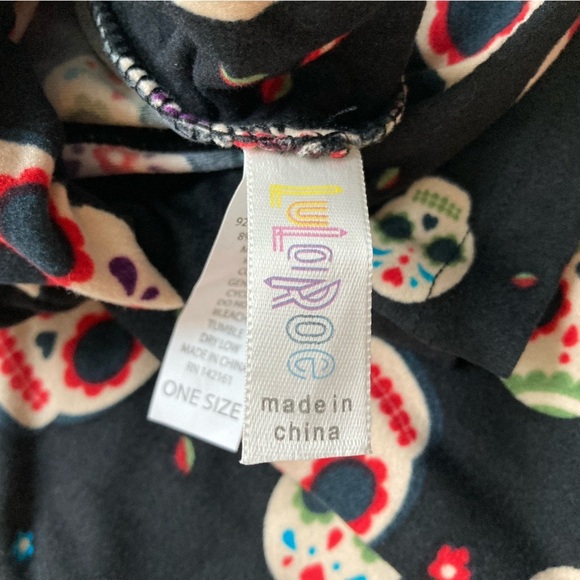 NWT LuLaRoe OS leggings Halloween sugar skulls black Whimsygoth Witchy UNICORN - Picture 3 of 3